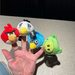 Angry Birds Red, Blue, White, Pencil Topper/finger Puppet PLUSH Mini Birds 4
